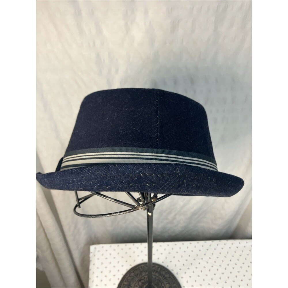 VTG Trevero Blue Fedora Men’s Hat L  Cotton Polyester Spandex - Picture 9 of 12
